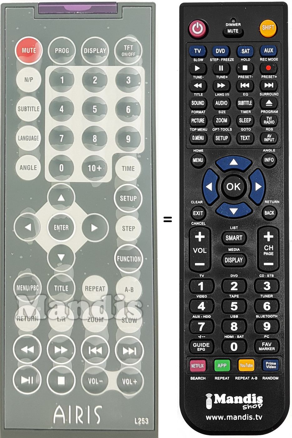 Replacement remote control L253