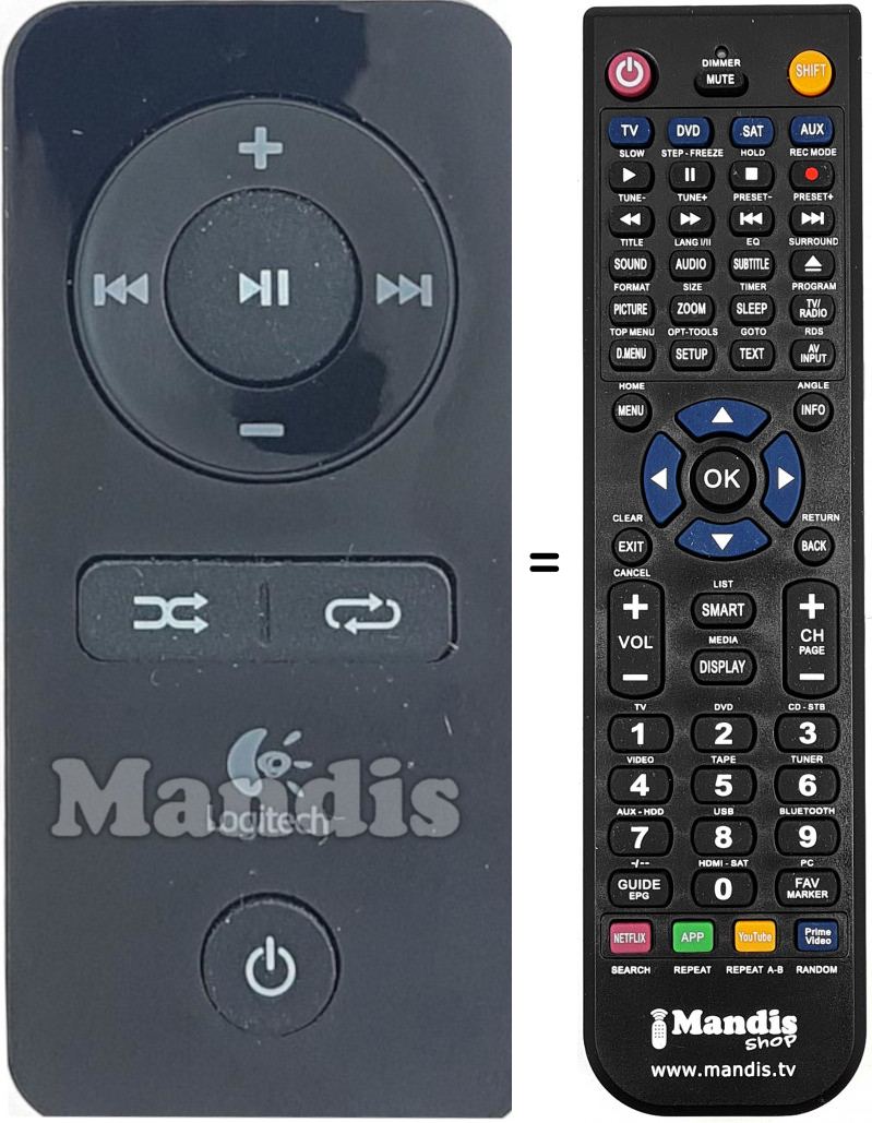 Replacement remote control LOG007