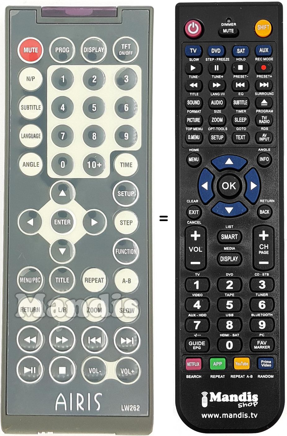 Replacement remote control LW262