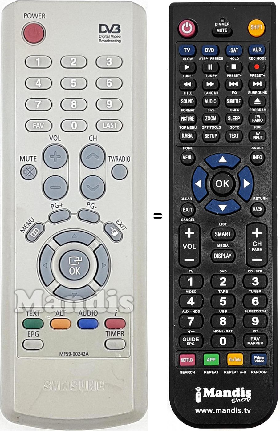 Replacement remote control Samsung MF 59-00242 A