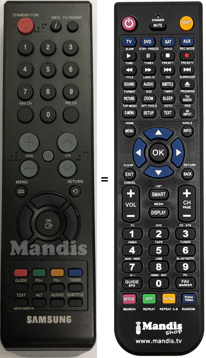 Replacement remote control Samsung MF5900291A