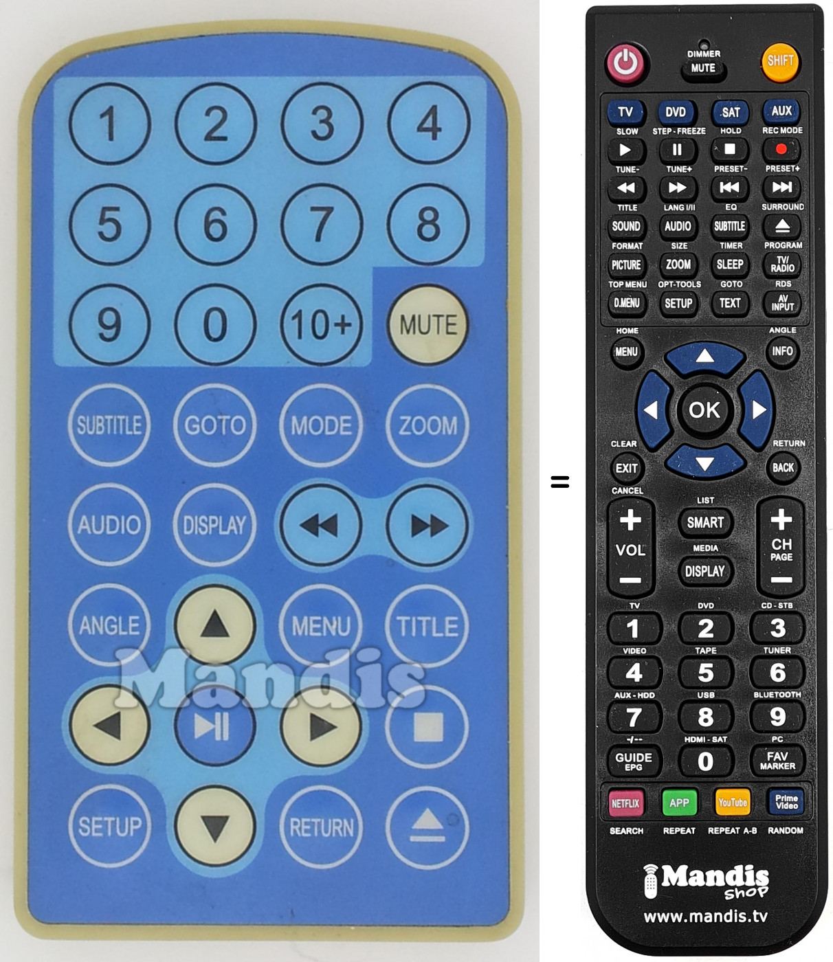Replacement remote control REMCON1498