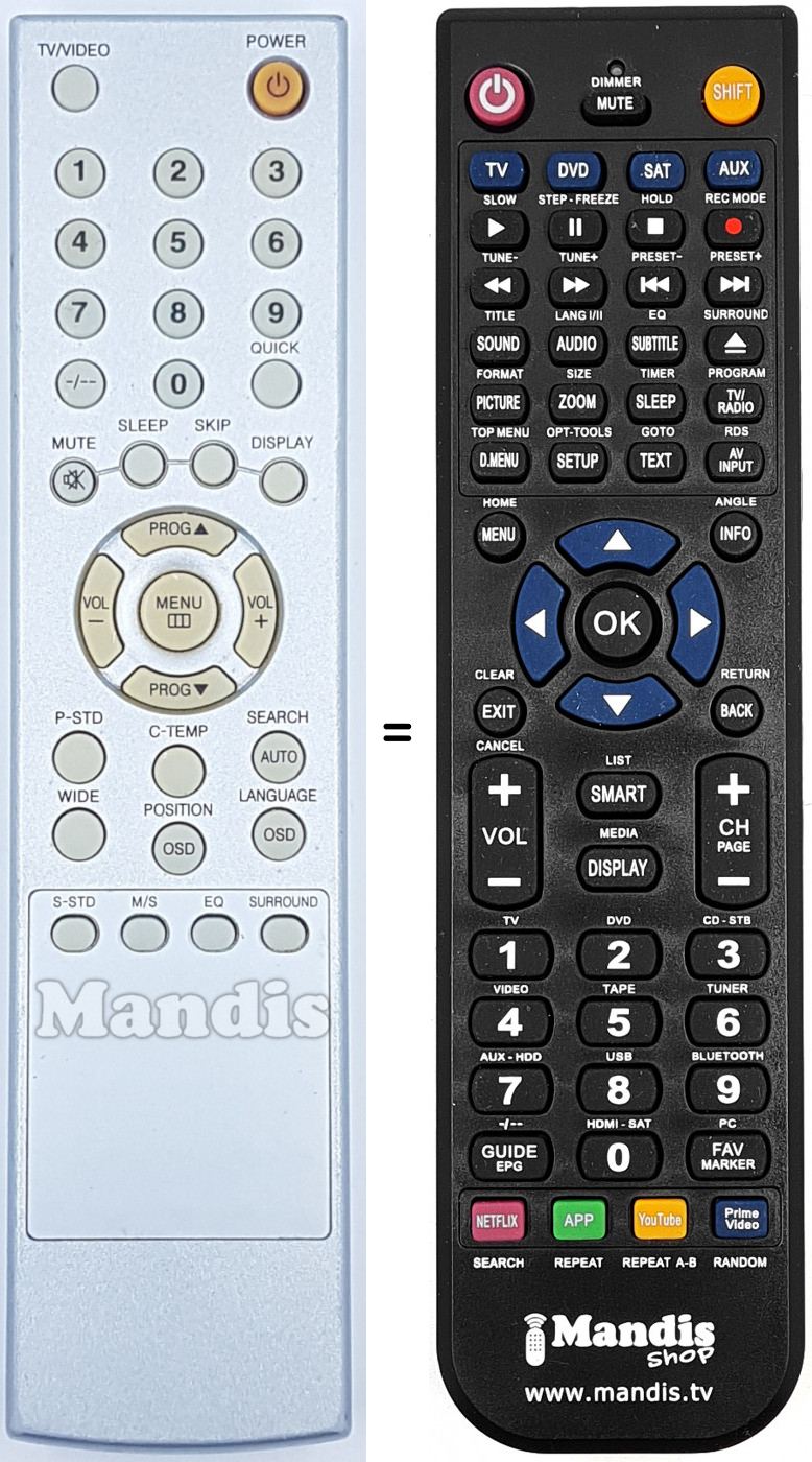 Replacement remote control REMCON1550