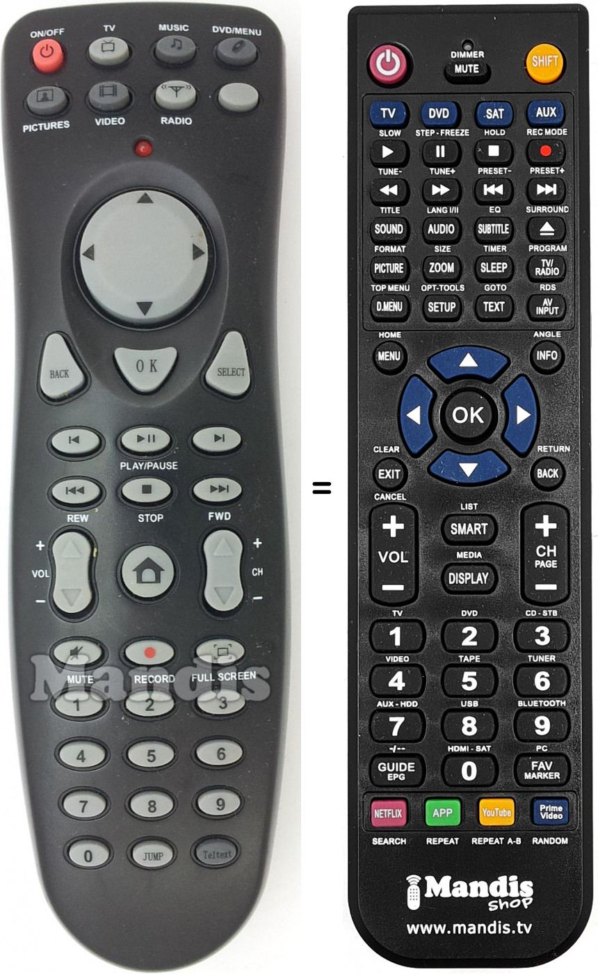 Replacement remote control REMCON1562
