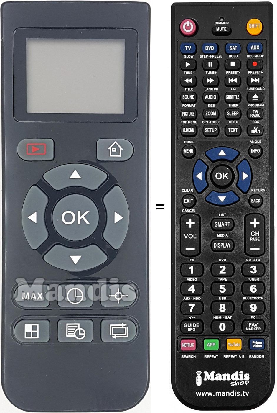 Replacement remote control REMCON1619