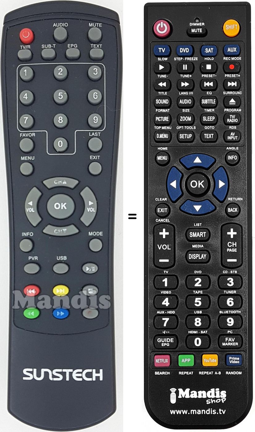 Replacement remote control REMCON1637