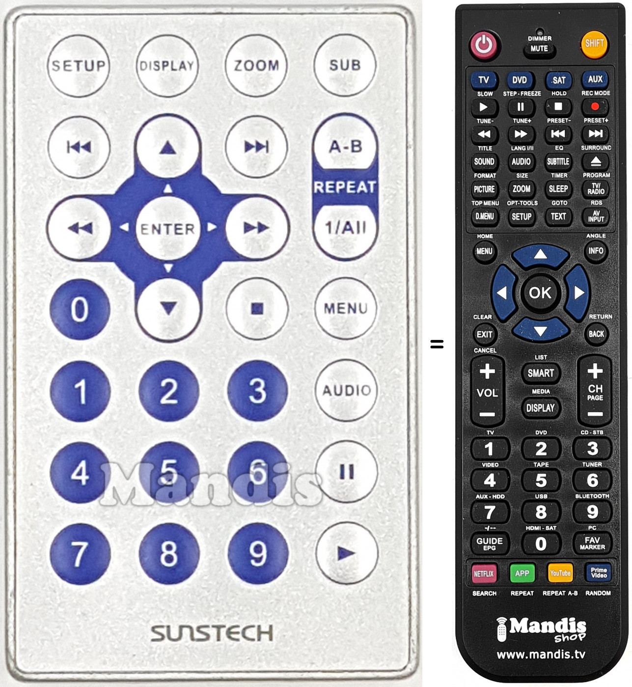 Replacement remote control REMCON1674