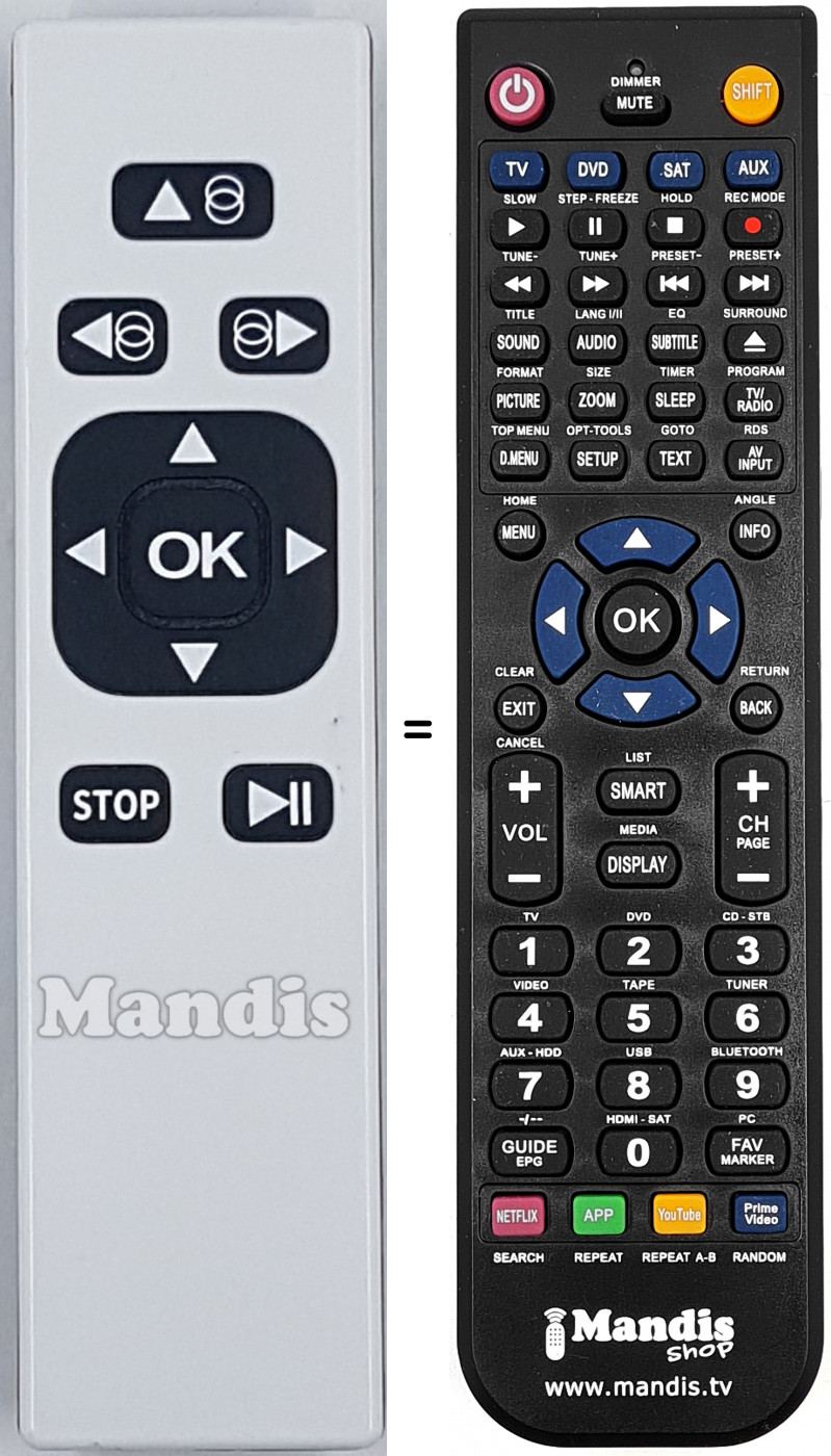 Replacement remote control REMCON1733