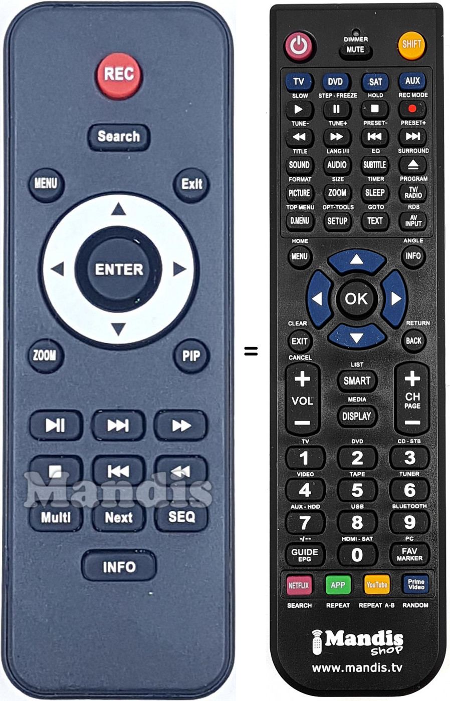 Replacement remote control REMCON1829