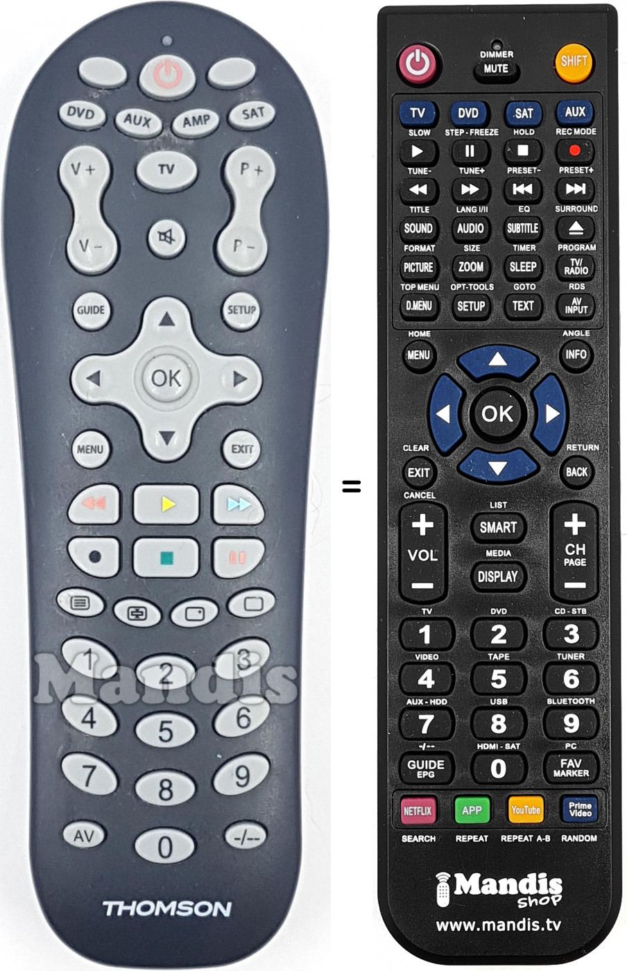 Replacement remote control REMCON1845