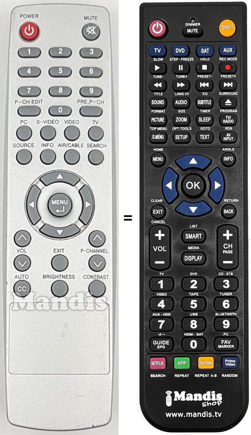 Replacement remote control REMCON1869
