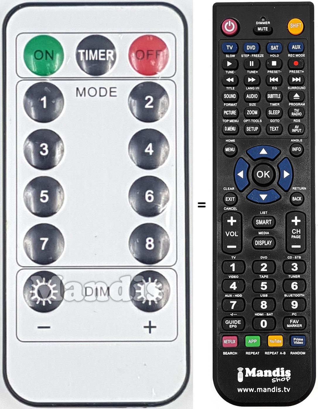 Replacement remote control REMCON2052