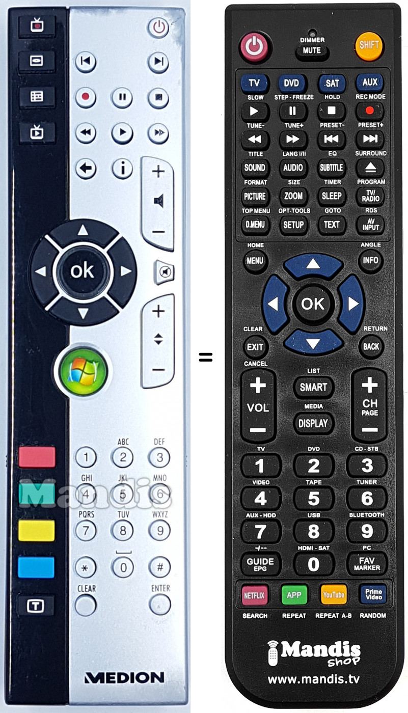 Replacement remote control REMCON2092
