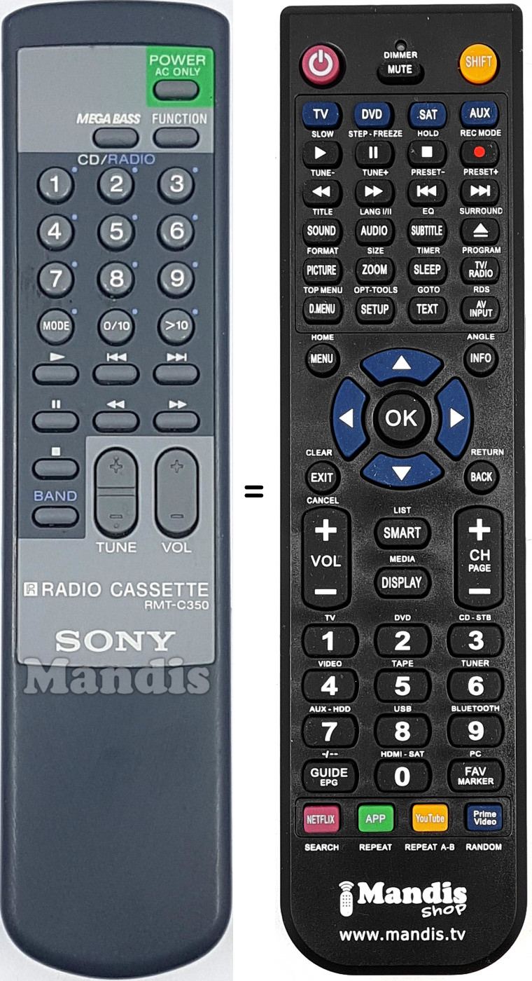 Replacement remote control RMT-C350