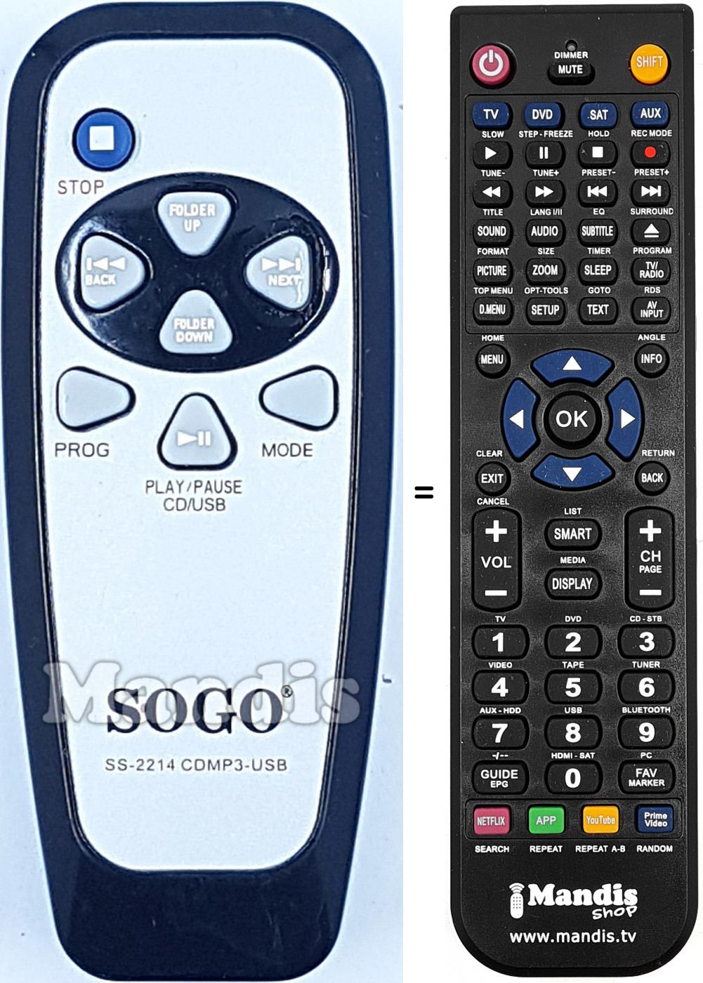 Replacement remote control SS-2214