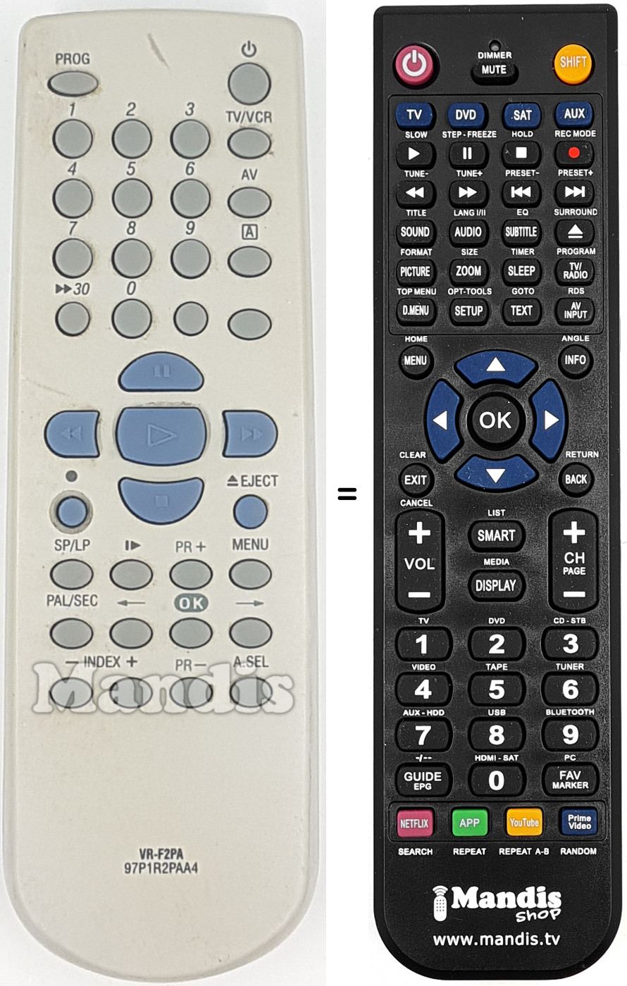 Replacement remote control VRF-2PA