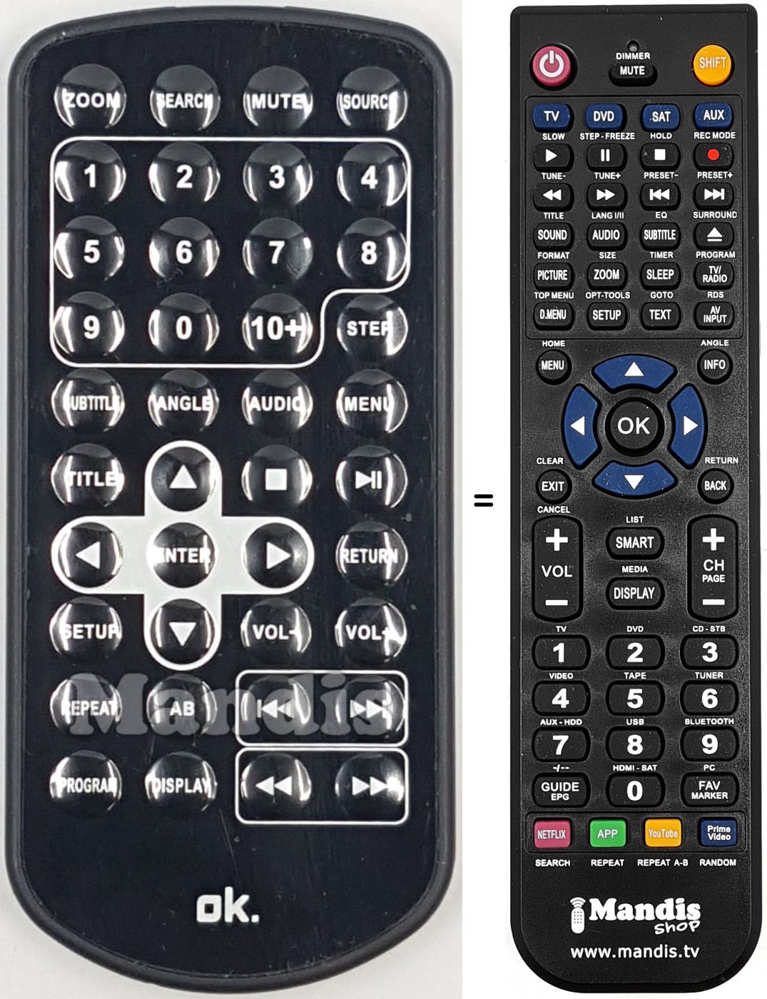 Replacement remote control OPD700