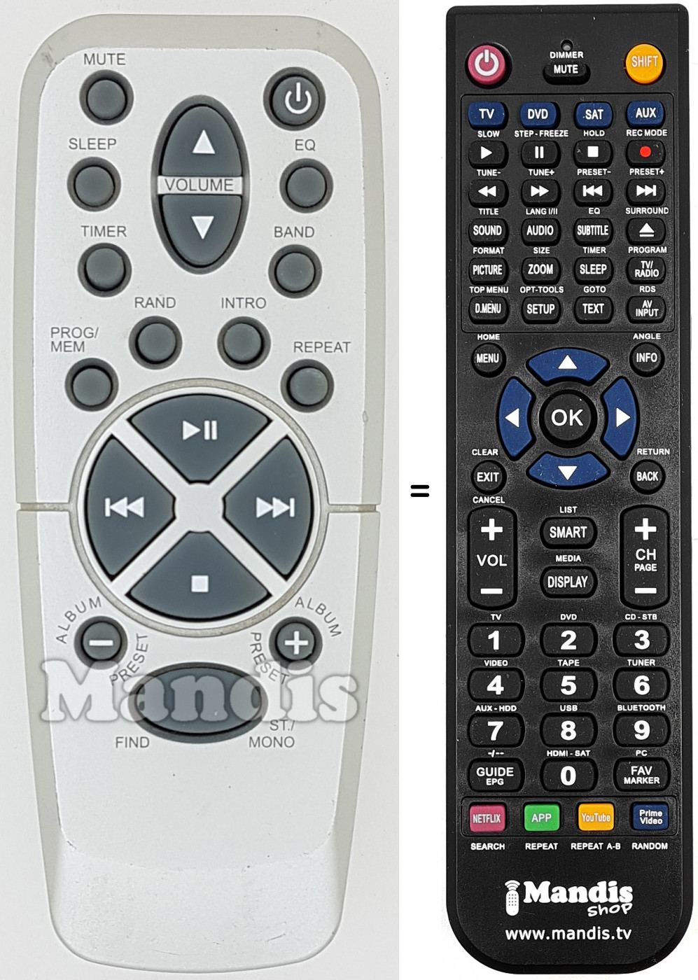 Replacement remote control REMCON1633