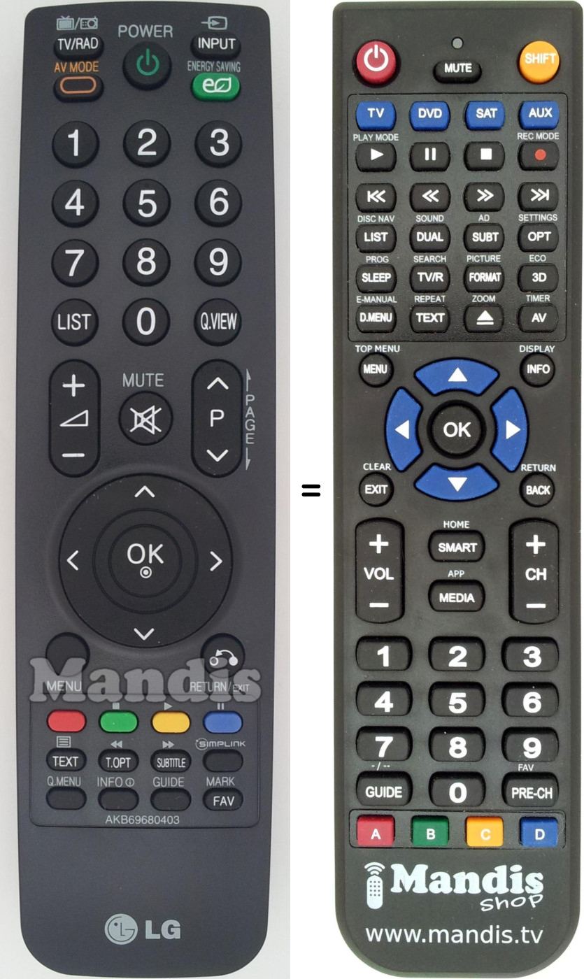 For LG 32LV550T Replacement TV Remote Control