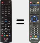 Replacement remote control for AKB73975761