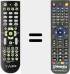 Replacement remote control for T vix M 6500 A