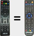 Replacement remote control for AKTV4024T