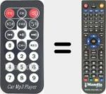 Replacement remote control for CarMP3Player (FMT300BT-R)