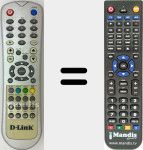 Replacement remote control for DLink001