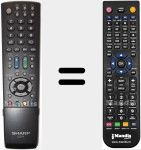 Replacement remote control for GA 825 WJSA (RRMCGA825WJSA)