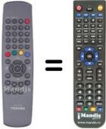 Replacement remote control Toshiba WHV15727