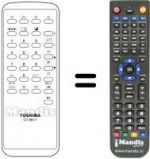 Replacement remote control Toshiba HVS54362