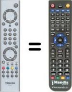 Replacement remote control Toshiba HVS54069
