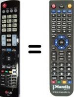 Replacement remote control LG 42 LA 620