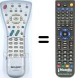 Replacement remote control Sharp LC 26 GA6E
