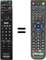 Replacement remote control Sony KDL-52 W5800