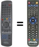 Replacement remote control Toshiba 32 MW 7 DG