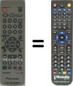 Replacement remote control Pioneer DVR 433 HS