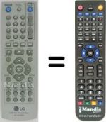 Replacement remote control LG DVX 298
