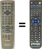 Replacement remote control Sharp DVNS 65