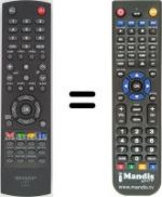 Replacement remote control Sharp LC-19SH7E / BK