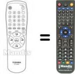 Replacement remote control Toshiba 21T01I