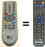Replacement remote control LG 6710V00090D