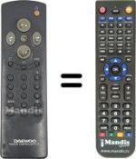 Replacement remote control Daewoo CTV2075
