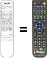 Replacement remote control Sharp RRMCG1046BMSA