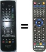 Replacement remote control Sharp LC-20S5EGY