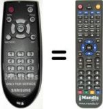 Replacement remote control Samsung LE37A567P2W/XXE