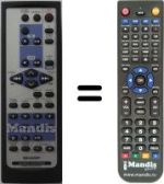 Replacement remote control Sharp RRMCGA155AWSA
