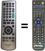 Replacement remote control Sharp LC-37SD1E