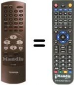 Replacement remote control Toshiba V729W