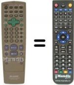 Replacement remote control Sharp DV620S